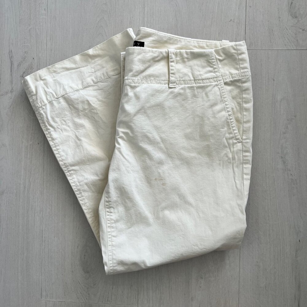 Theory cropped cotton stretch pants sz 12  cream color  Ivory